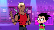 Aqualad lectures Robin about how heroes should truly be.