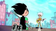 Fight the music with even worse music, Robin!