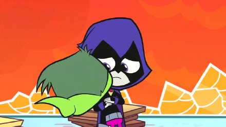 beast boy and raven in bed