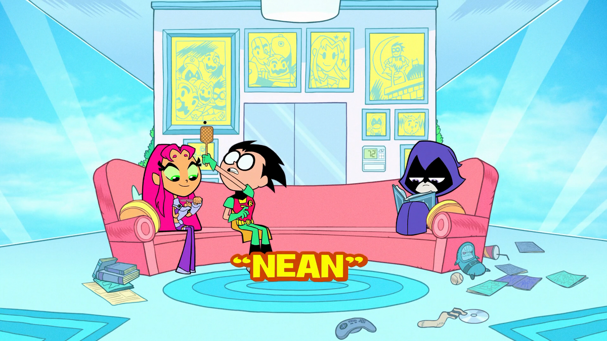 Комната Рэйвен. Юные Титаны на диване. Teen Titans go Season 2 Episode 12. Teen Titans Transcripts.