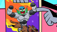 He drew Cyborg as a dog, and himself as a robot.