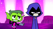 Beast Boy doesn't have his communicator anymore thanks to Raven.