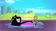 ...and drags him into a portal.