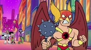 Hawkman Bumblebee Robin Starfire Beastboy Raven Cyborg