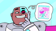 Cyborg wishes to have the game for his birthday in Pie Bros.