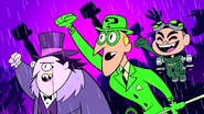 The Penguin Chanting with Gizmo and The Riddler.