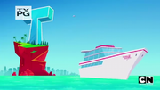 The Titan Yacht just off the coast of .