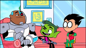 Beast Boy goes along with Cyborg's plan.