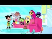 All the Titans check out Beast Boy's new "girlfriend".