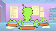 Beast Boy as an octopus, rolling out some dough.