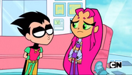 Robin about to teach Starfire some "English lessons".