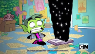 Beast Boy finally learns how to open a book.