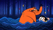 Grizzly Bear attacking Robin in Campfire Stories
