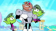 Cyborg tries to claim Beast Boy's double as his new best friend...