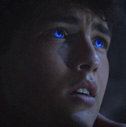 blue glowing eyes