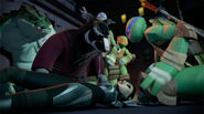 Splinter And Leonardo With Unconscious Karai