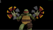 Raph showing weapon