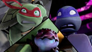 Shocked Raphael Scared Donatello And Happy Chompy