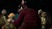 Splinter Walks Away With Raph Donnie And Mikey