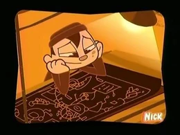 Sheldon studying (and admiring) Jenny’s Master Plan