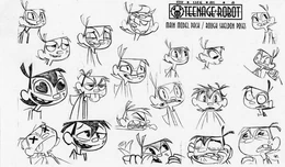 Official artist’s sketches of Sheldon’s various expressions.