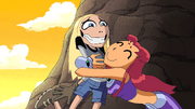 Starfire hugging Terra