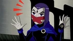 Raven gagged and unable to access her powers.