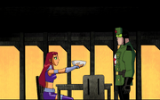 Starfire bonding with Red Star over dinner.