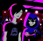 Raven meeting Goth Boy at the party.