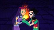 Robin attempting to confess his true romantic feelings to Starfire