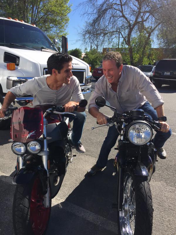 Teen Wolf Season 5 Behind the Scenes Tyler Posey Linden Ashby motorcycles 2 021015