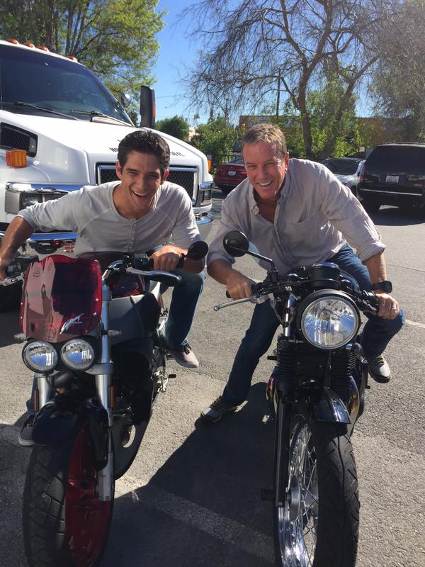 Teen Wolf Season 5 Behind the Scenes Tyler Posey Linden Ashby motorcycles 021015