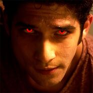 Teen Wolf Scott McCall close-up red eyes