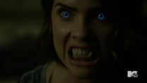 Teen Wolf Season 5 Episode 14 The Sword and the Spirit Malia eyes and fangs.png (594 KB)