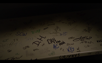 Teen Wolf Season05 Episode 1 creatures of the night Derek Hale initials at bhhs library