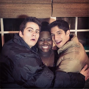 Teen Wolf Season 3 Behind the Scenes Dylan O'Brien Shantal Rhodes Tyler Posey Hug Encino