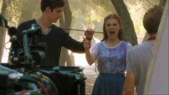 Teen Wolf Season 3 Behind the Scenes Episode 313 Malibu Creek Daniel Sharman Holland Roden Arrow to the neck