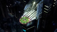 G Corp Tower and G Corp. Helipad in the Tekken 6 opening cinematic.