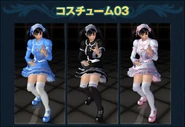 El tercer traje DLC de Xiaoyu para Tekken Revolution, un elegante vestido gótico de Lolita con tocado.
