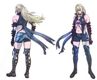 Concept art of her wrestling outfit.