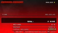 No win results in DR, note the lack of message.