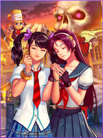 Xiaoyu and Athena Asamiya Card (Paul Phoenix can be seen in the background)