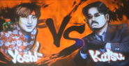 Yoshinori Ono versus Harada en una pantalla de enfrentamiento al estilo de Street Fighter IV.