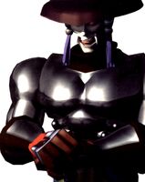 A closeup of Yoshimitsu in Tekken 2.