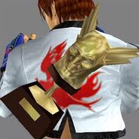 The trophy as a customization for Hwoarang's back