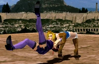 Michelle using the Arm Lock Suplex on Nina in Tekken 2.