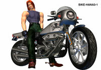 Hwoarang and his motorcycle.