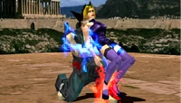 Heihachi using his Atomic Drop on Nina in Tekken 2.