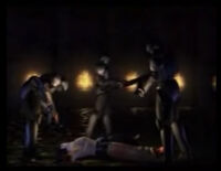 Tekken Force check Jin Kazama's body after being shot in his Tekken 3 ending.