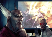 Heihachi y el Doctor Abel en el final de Tekken 4 de Steve Fox